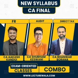 CA Aakash Kandoi FR,CA Bhanwar Borana Direct Tax &amp; CA Shubham Keswani Audit Exam Oriented Full English Combo Classes For CA Final
