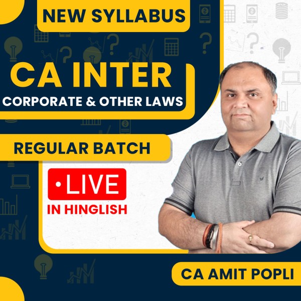 Pre-booking - CA Amit Popli Corporate & Other Laws Regular Online Classes For CA Inter: Google Drive Classes