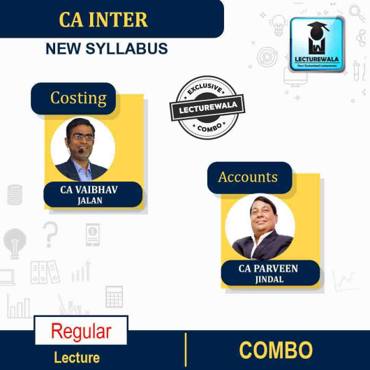 CA Inter Cost and Accounts Combo Regular Course : Video Lecture + Study Material by CA Parveen Jinda And ca Vaibhav jalan l (For Nov 2022 Onward ) 