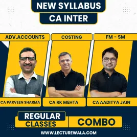 CA INTER New Syllabus Adv. Accounting + Costing + FM-SM Regular Course By CA PARVEEN SHARMA,CA RK MEHTA,CA AADITYA JAIN : Pen drive / online classes. CA INTER New Syllabus Adv. Accounting + Costing + FM-SM Regular Course By CA PARVEEN SHARMA,CA RK MEHTA,CA AADITYA JAIN : Pen drive / online classes.