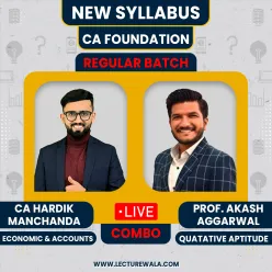 CA Foundation Accounts, Economics, Quantative Aptitude Regular Batch By CA Hardik Manchanda & Prof. Aaksh Aggarwal : Online Classes