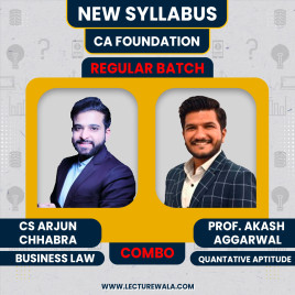 CA Foundation Business Law & Quatative Aptitutde By CS Arjun Chhabra & Prof. Aaksh Agarwal Regular Batch : Online Classes CA Foundation Business Law & Quatative Aptitutde By CS Arjun Chhabra & Prof. Aaksh Agarwal Regular Batch : Online Classes