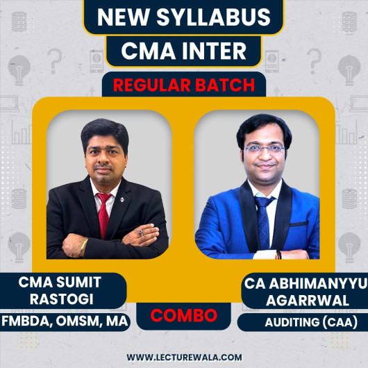 CMA Sumit Rastogi FMBDA +OMSM + MA & CA Abhimanyyu agarrwal Auditing (CAA) COMBO Regular Classes For CMA Inter : Pen Drive Classes / Online Classes