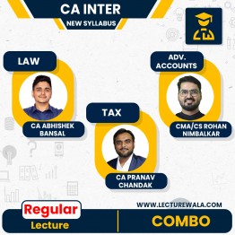 CA Inter Group 1 Combo -Regular Batch By CA Abhishek Bansal and CMA/CS Rohan Nimbalkar & CA Pranav Chandak : online classes / Pen Drive