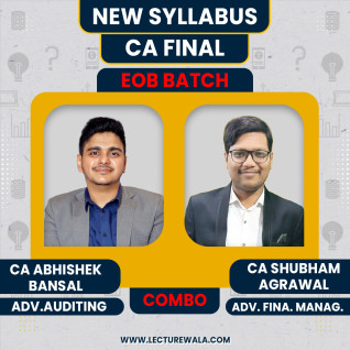 CA Shubham Agarwal AFM & CA Abhishek Bansal Audit Exam Oriented Combo Classes In Hinglish For CA Final : Online Classes CA Shubham Agarwal AFM & CA Abhishek Bansal Audit Exam Oriented Combo Classes In Hinglish For CA Final : Online Classes