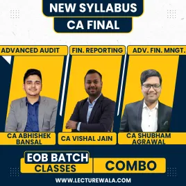 CA Vishal Jain FR CA Shubham Agarwal AFM & CA Abhishek Bansal Audit Exam Oriented Combo Classes In Hinglish For CA Final : Online Classes CA Vishal Jain FR CA Shubham Agarwal AFM & CA Abhishek Bansal Audit Exam Oriented Combo Classes In Hinglish For CA Final : Online Classes