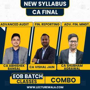 CA Vishal Jain FR CA Shubham Agarwal AFM & CA Abhishek Bansal Audit Exam Oriented Combo Classes In Hinglish For CA Final : Online Classes CA Vishal Jain FR CA Shubham Agarwal AFM & CA Abhishek Bansal Audit Exam Oriented Combo Classes In Hinglish For CA Final : Online Classes