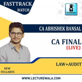 CA Final Audit & Law Combo Fast Track Course By CA Abhishek Bansal : Online classes.