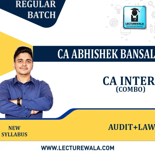 CA Inter Audit and Law Combo Full Course By CA Abhishek Bansal : Pendrive/Online classes.