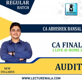 CA Final Audit New Syllabus Live @ home  Regular Course : Video Lecture + Study Material by CA Abhishek Bansal (For May /  Nov 2023 Onward)