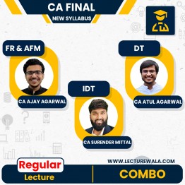  Pre-Booking CA Final FR+AFM+IDT+DT (New Syllabus) Regular Course By CA ATUL AGARWAL & CA AJAY AGARWAL & CA SURENDER MITTAL: Google Drive / Online Classes