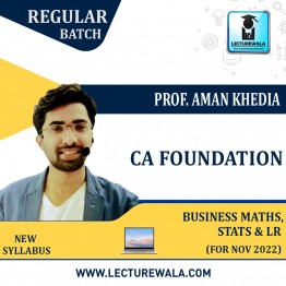 CA Foundation Business Maths, Stats & LR Regular Course (For Window) : Video Lecture + Study Material By CA Aman Khedia (For Nov 2022)