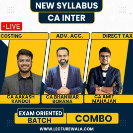 CA Inter Advanced Accounts, DT (Exam Oriented-Fastrack Batch) and GST (Practice Batch) For Sept 26 &amp; onwards By CA Bhanwar Borana and CA Amit Mahajan &amp; CA Aakash Kandoi