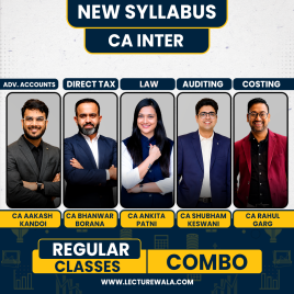 CA Inter Adv. Accounts, Law, DT, Audit &amp; Costing Reguar Online Combo Batch By CA Bhanwar Borana, CA Aakash Kandoi, CA Ankita Patni, CA Shubham Keshwani &amp; CA Rahul Garg