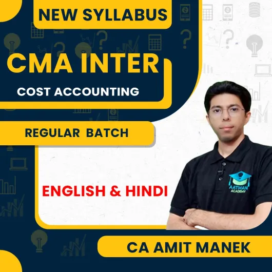 CA Amit Manek Cost Accounting Paper 8 Regular Online Classes For CMA Inter