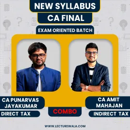 CA Punarvas Jayakumar Direct Tax in English &amp; CA Amit Mahajan Indirect Tax In Hinglish For CA Final : Exam Oriented Batch