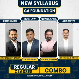 CA Foundation All Subjects Combo Regular Batch By CA Amit Tated, CA Prashant Sarda, CA Vinod Reddy &amp; CA Susheel Bhandari