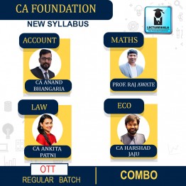 CA Foundation Law, Accounts,Eco. and Maths  Combo Full Lecture OTT Batch : Video Lecture + Study Material By CA Ankita Patni, CA Anand Bhangariya, CA Harshad Jaju & CA Prof. Raj Awate (For NOV. 2021 / MAY 2022 / NOV 2022)