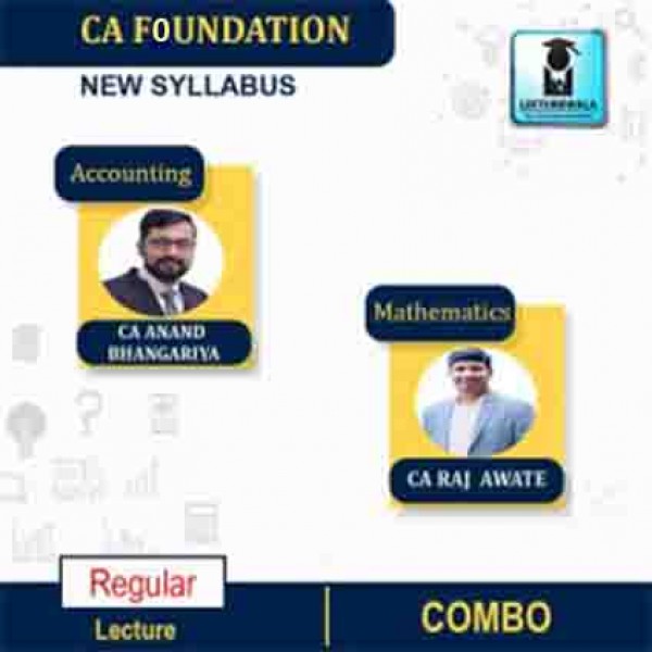 CA Foundation Mathematics & Accounting Regular Course Combo By Prof. Raj Awate & CA Anand Bhangariya: Pen Drive / Google Drive.