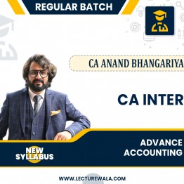 CA inter Adv.Accounts New Syllabus Regular Btach By CA Anand Bhangariya: Pen drive / Google drive.