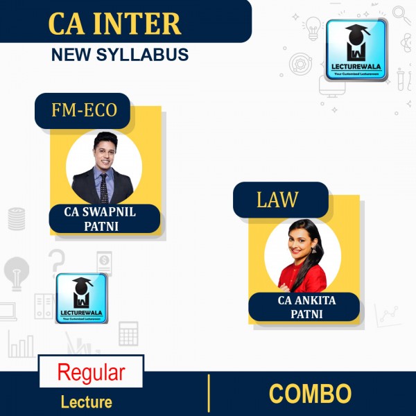 CA Inter Fm-Eco & Law Combo Regular Course By CA Swapnil Patni & CA Ankita Patni :  Pendrive/Online classes.