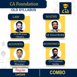 CA Foundation Combo  Regular Course By CS LLM Arjun Chhabra, CA Susheel Bhandari, CA Vinod Reddy and CA Prashant Sarda: Google Drive and Pen drive.