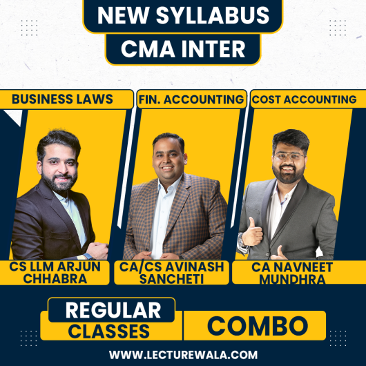 CS LLM Arjun Chhabra Law & CA CS Avinash Sancheti Fin. Account Regular Batch Combo For CMA Inter 