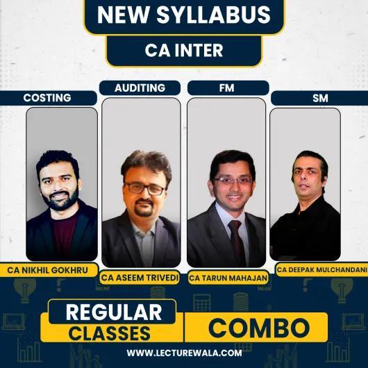 CA Inter New Syllabus Group - 2 All Subjects Live Regular Combo Classes By CA Tarun Mahajan & CA Nikhil Gokhru,CA Aseem Trivedi,CA Deepak Mulchandani : Pen Drive / Online Classes