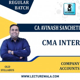 CMA Inter Company Accounts  Regular Course By CA Avinash Sancheti : Pen drive / Online classes.