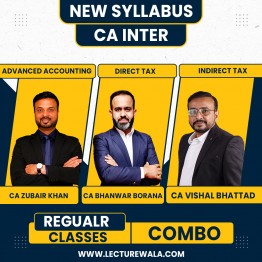 CA Inter New Syllabus Adv.Accounts + Taxation regular Combo Classes By CA Zubair Khan,CA Bhanwar Borana & CA Vishal Bhattad: Pen Drive / Online Classes