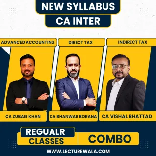 CA Inter New Syllabus Adv.Accounts + Taxation regular Combo Classes By CA Zubair Khan,CA Bhanwar Borana & CA Vishal Bhattad: Pen Drive / Online Classes CA Inter New Syllabus Adv.Accounts + Taxation regular Combo Classes By CA Zubair Khan,CA Bhanwar Borana & CA Vishal Bhattad: Pen Drive / Online Classes