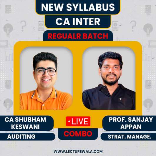 CA Shubham Keswani Audit & Prof. Sanjay Appan SM Regular Online Combo classes For CA Inter May 27
