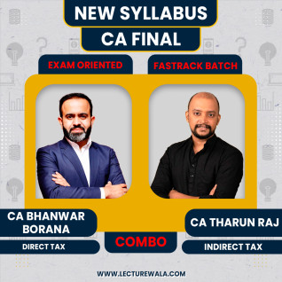 CA Final DT (Exam Oriented- Fastrack Batch) & IDT (Fastrack Batch) FULL ENGLISH by CA Bhanwar Borana & CA Tharun Raj: Pendrive/Online Classes. 