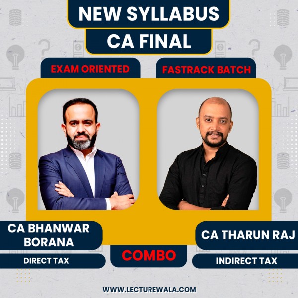 CA Final DT (Exam Oriented- Fastrack Batch) & IDT (Fastrack Batch) FULL ENGLISH by CA Bhanwar Borana & CA Tharun Raj: Pendrive/Online Classes. 