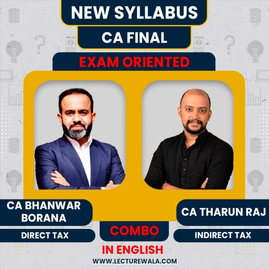 CA/CMA Final DT (Exam Oriented- Fastrack Batch) & IDT (Exam Oriented Batch) FULL ENGLISH by CA Bhanwar Borana & CA Tharun Raj : PEN DRIVE / ONLINE CLASSES.