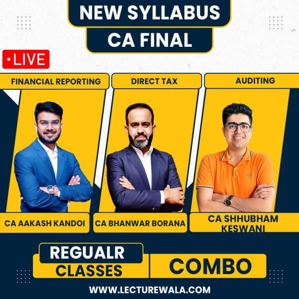 CA Final FR + Audit & DT Live Regular Combo Classes By CA Bhanwar Borana,CA Aakash Kandoi & CA Shubham Keswani By Pen Drive / Live Online Classes 