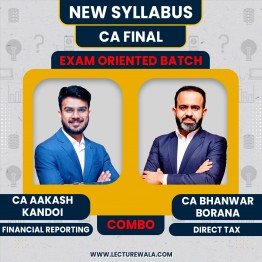 CA Final New Syllabus FR + DT Combo Exam Oriented- Fastrack Classes By CA Bhanwar Borana & CA Aakash Kandoi : Pen Drive / Online Classes