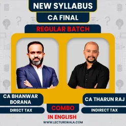 CA Final New Syllbus DT + IDT Combo Regular Course By Prof. Tharun Raj and CA Bhanwar Borana : Online Classes