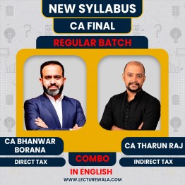CA Final New Syllabus DT + IDT Combo  Regular Course by PROF. THARUN RAJ and CA Bhanwar Borana : PEN DRIVE / ONLINE CLASSES.