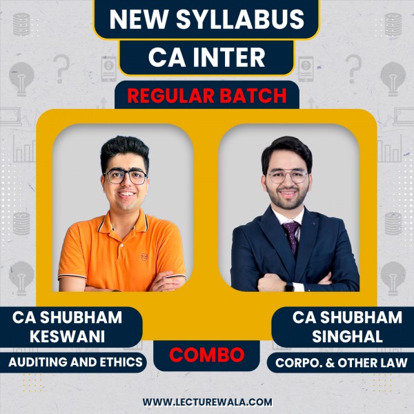 CA Inter Combo Audit & LAW New Syllabus  Course By CA Shubham Singhal  & CA Shubham  Keswani :Pen Drive  / Online Classes