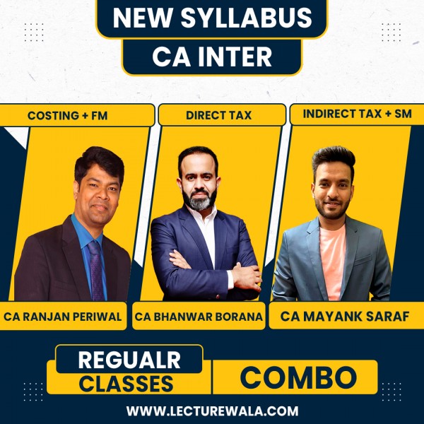 CA Inter New Syllabus Cost + FMSM + Tax Combo Regular Classes by CA Ranjan Periwal Classes : Online Classes