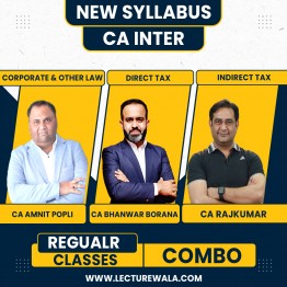 CA Inter Law + Taxation Regular Combo Classes By CA Amit Popli, CA Bhanwar Borana & CA Rajkumar : Pen Drive / Online Classes