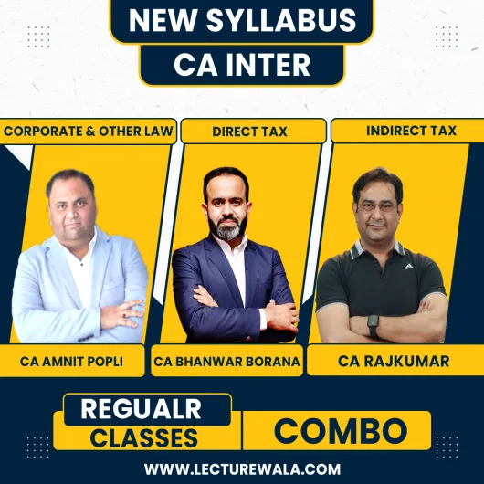 CA Inter Group 1 Combo Law + Taxation Regular Combo Classes By CA Amit Popli, CA Bhanwar Borana & CA Rajkumar : Pen Drive / Online Classes