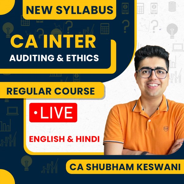 CA Inter new Syllabus Auditing & Ethics Live @ Home Regular Batch By CA Shubham Keswani : Pen Drive / Online Live Classes.