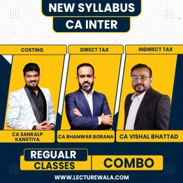 CA Inter New Syllabus Costing & Taxation Regular Combo Classes By CA Vishal Bhattad & CA Sankalp Kanstiya & CA Bhanwar Borana : Pen Drive Online Classes