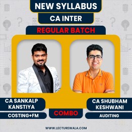 CA Shubham Keswani Audit & CA Sankalp Kanstiya FM Combo Regular Online Classes For CA Inter: Google Drive & Pendrive Classes.