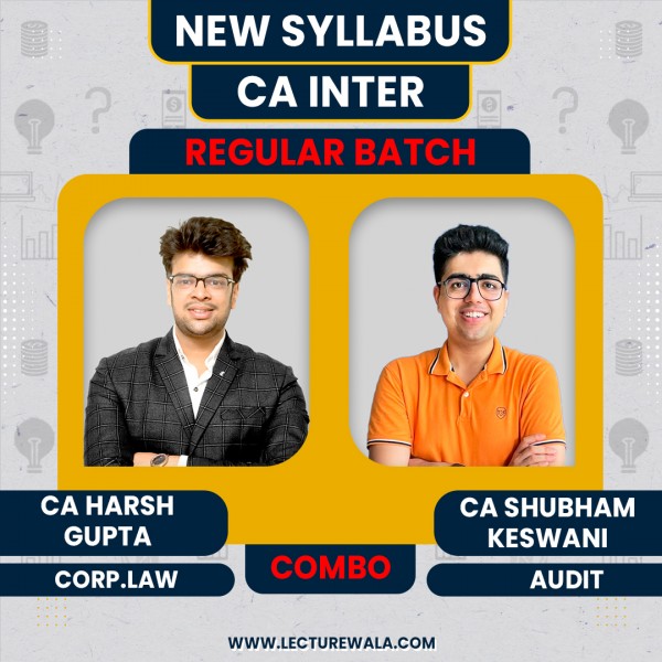 CA Inter Combo Audit & Law New Syllabus Regular Combo Classes By CA Harsh Gupta  & CA Shubham  Keswani:Pen Drive  / Online Classes