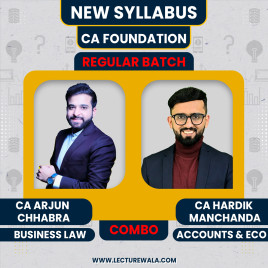 CA Foundation Accounts, Economics & Business Laws Regular Batch Combo By CA Arjun Chhabra & CA Hardik Manchanda  CA Foundation Accounts, Economics & Business Laws Regular Batch Combo By CA Arjun Chhabra & CA Hardik Manchanda