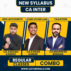 CA Aakash kandoi Adv.Accounts, CA Karan kumar Corp.& Other Law & CA Bhanwar Borana Direct Tax Regular Online Combo Classes For CA Inter May27