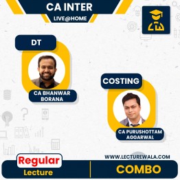 CA Inter DT , & Costing  (Regular Batch) By CA Bhanwar Borana & CA Purushottam Aggarwal : Pen Drive / Google Drive / LIVE@HOME